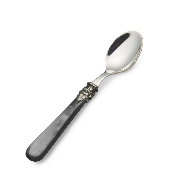 Teaspoon, small, with Black handle (mother-of-pearl)