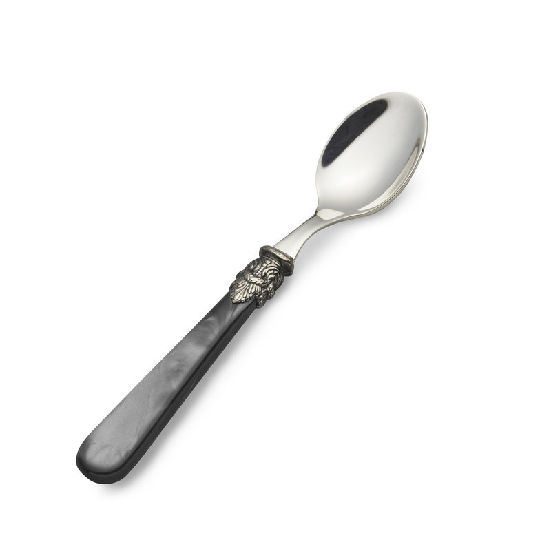Teelöffel / Kaffeelöffel, Schwarz mit Perlmutt (13,5 cm)