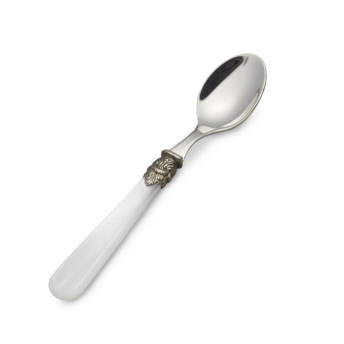 Teaspoon, small, with White handle (mother-of-pearl sheen)