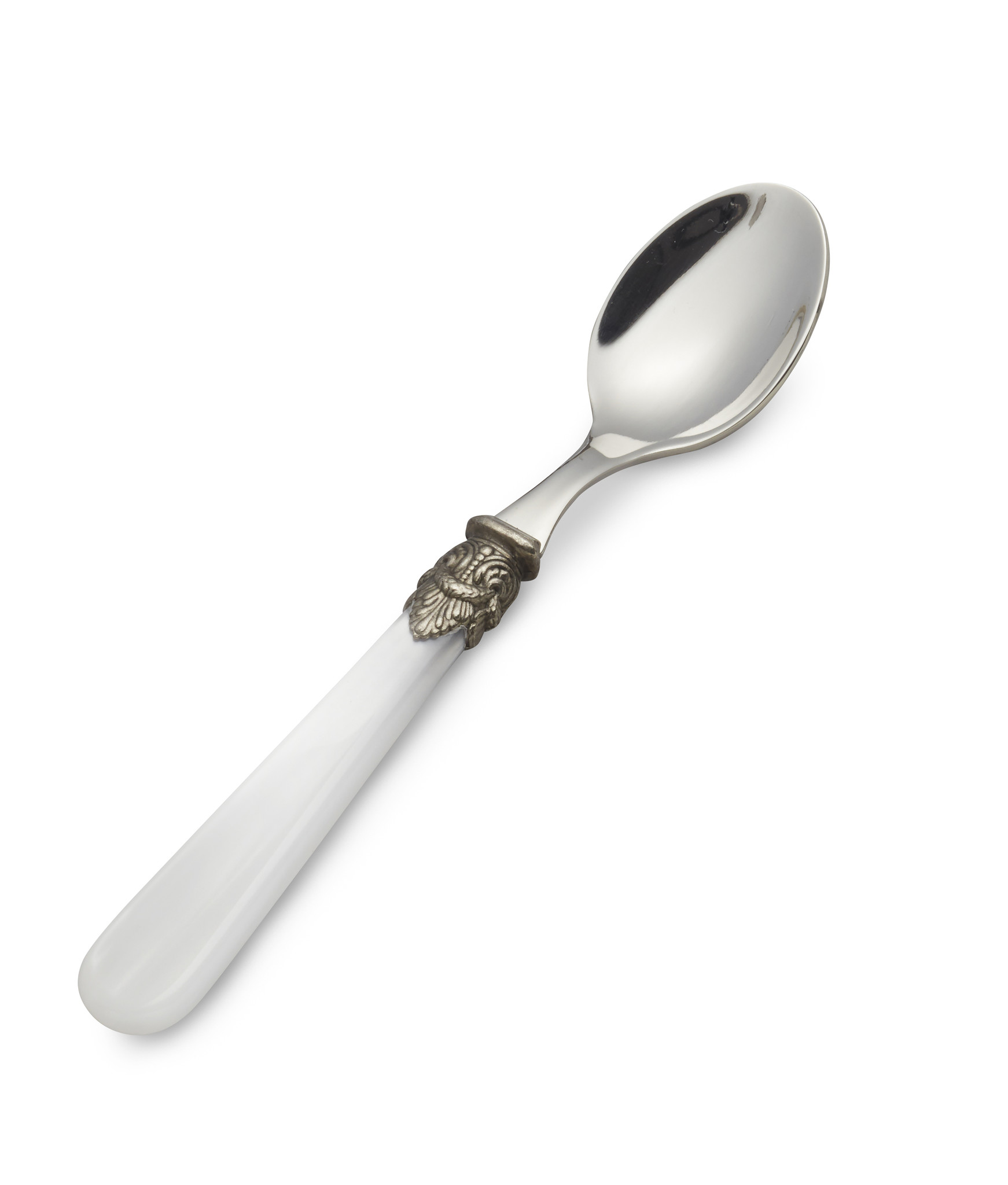 Teelöffel, klein, mit Weißem Griff (perlmuttglanz)