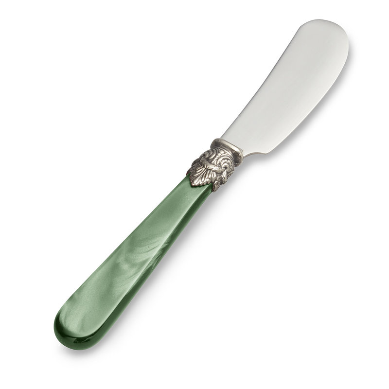Buttermesser / Tapasmesser, Grün mit Perlmutt (13,5 cm)