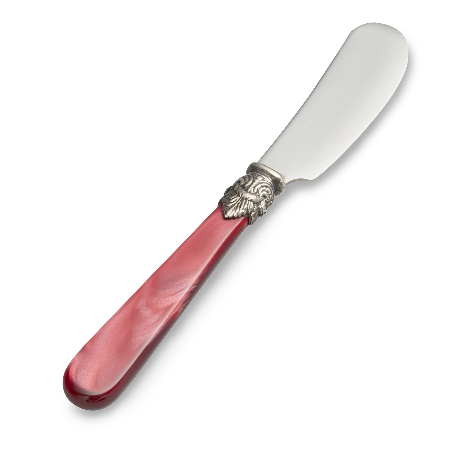 Butter Knife / Tapas Knife, Red with Mother of Pearl (5,3 inch)