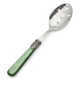 Slotted spoon, green (mother-of-pearl)