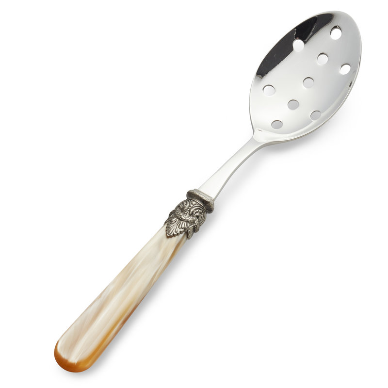Servierlöffel mit Löchern, Honig mit Perlmutt