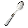 Serving Spoon with holes, Gray  with Mother of Pearl