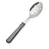 Serving Spoon with holes, Black with Mother of Pearl
