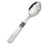 Serving Spoon with holes, White with Mother of Pearl