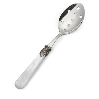 Serving Spoon with holes, White