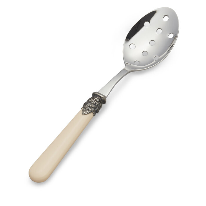 Slotted serving spoon, Ivory (matte)