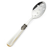 Serving Spoon with holes, Ivory with Mother of Pearl