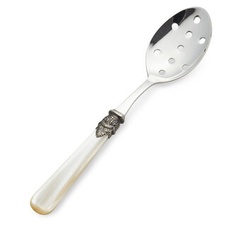 Slotted serving spoon. Ivory (mother-of-pearl)