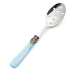 Serving Spoon with holes, Light Blue with Mother of Pearl