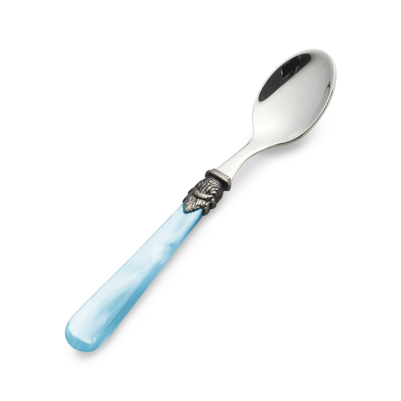 Theelepel / Koffielepel, Lichtblauw met Parelmoer (13,5 cm)