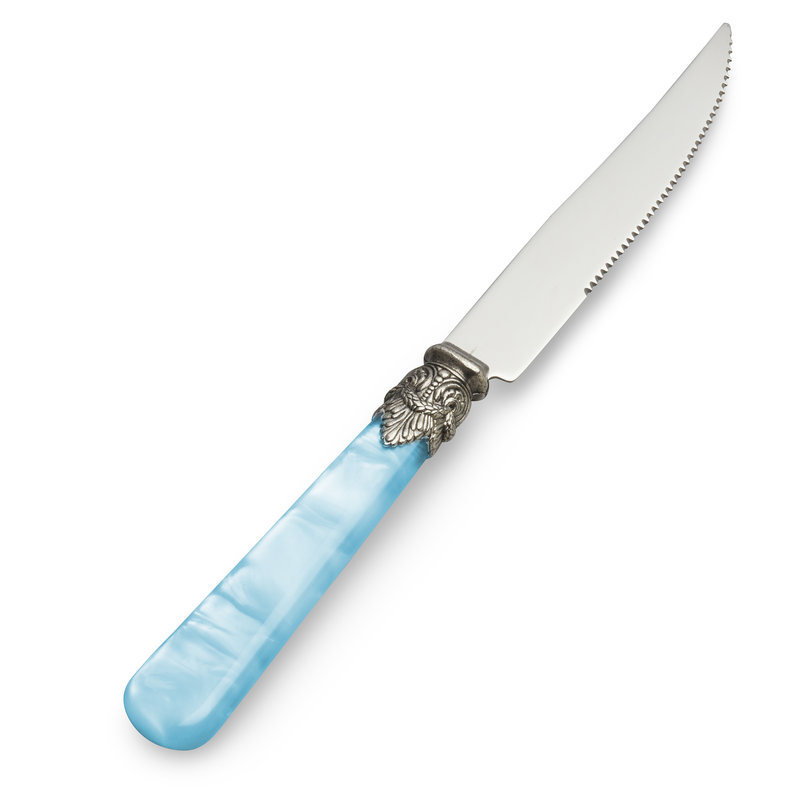 Steak Knife Light Blue with Mother of Pearl