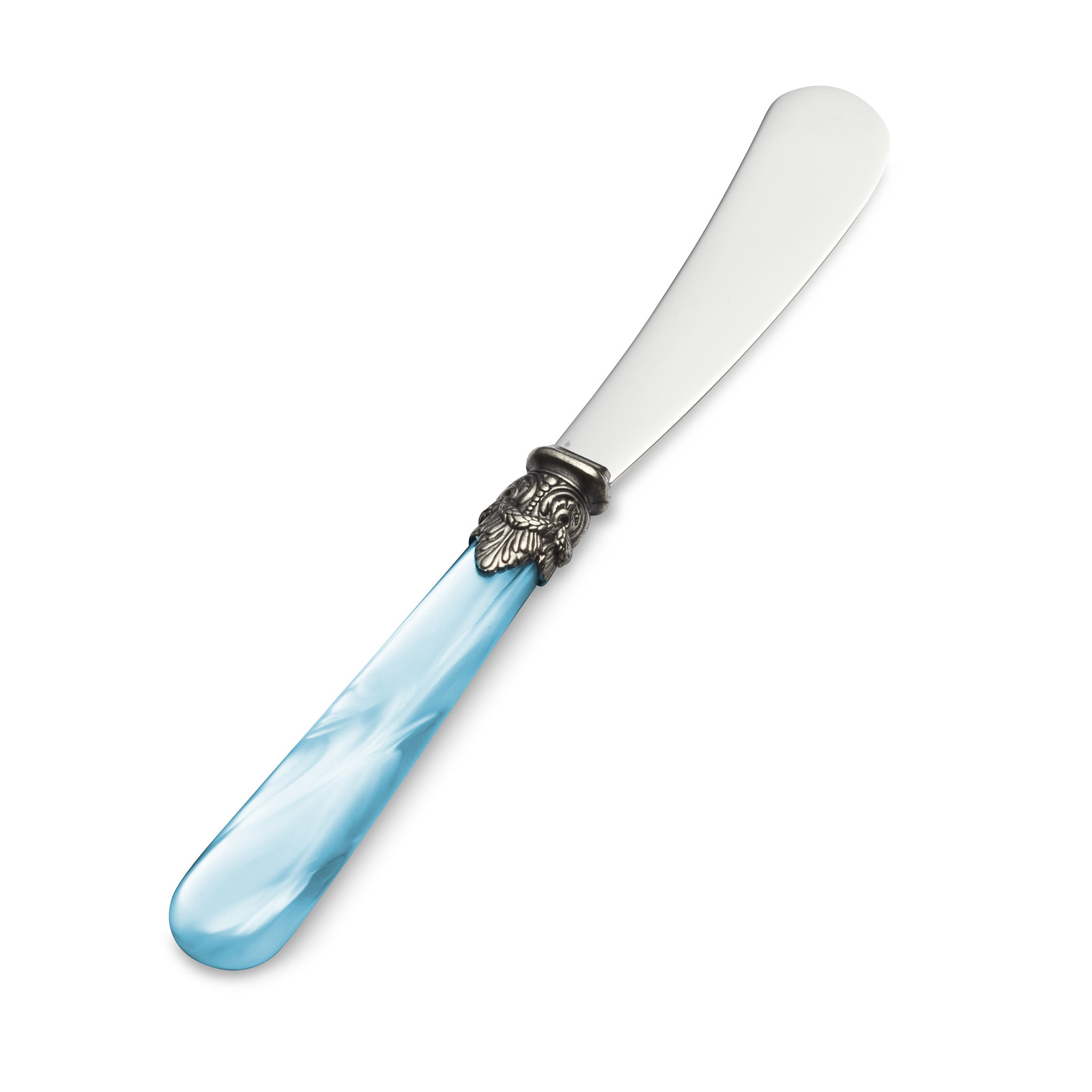 Buttermesser / Tapasmesser, Hellblau mit Perlmutt (18 cm)