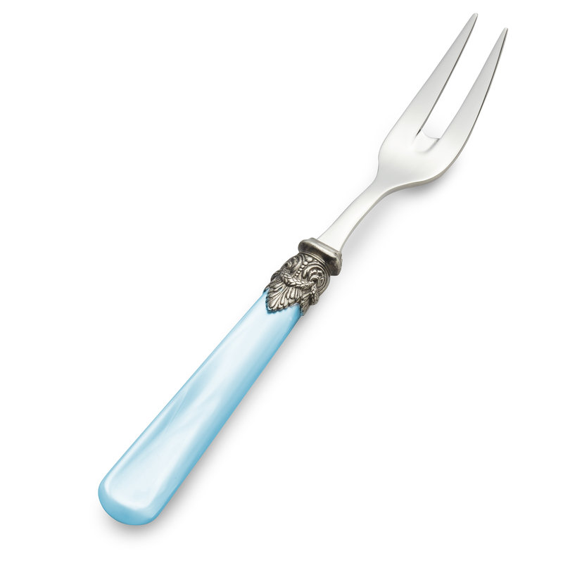 Meat Fork, Light Blue with Mother of Pearl
