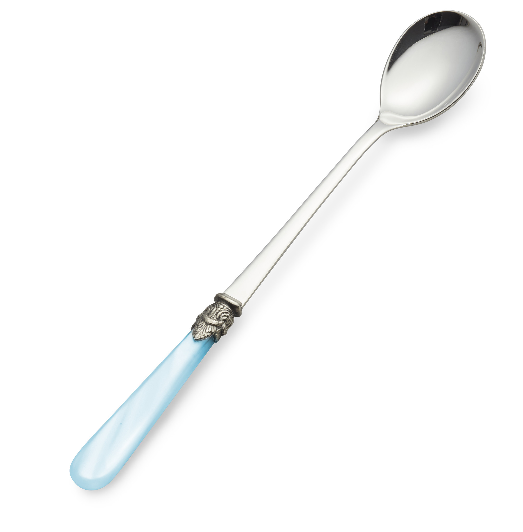 Cuillère Long Drink / Cuillère à Sorbet, Bleu Clair (nacré), 21,5 cm