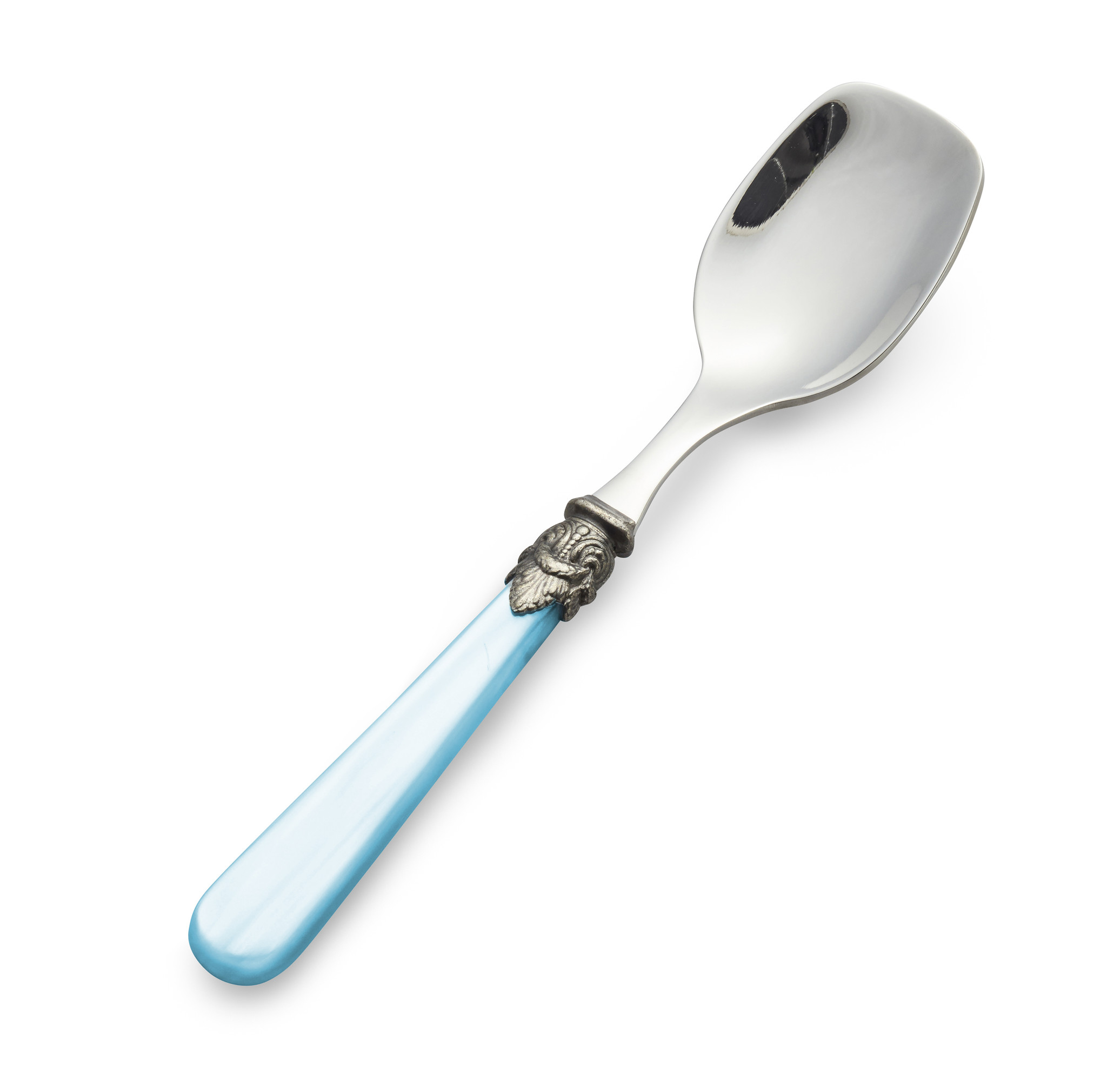 Cuillère Glace, avec manche Bleu Clair (nacré)