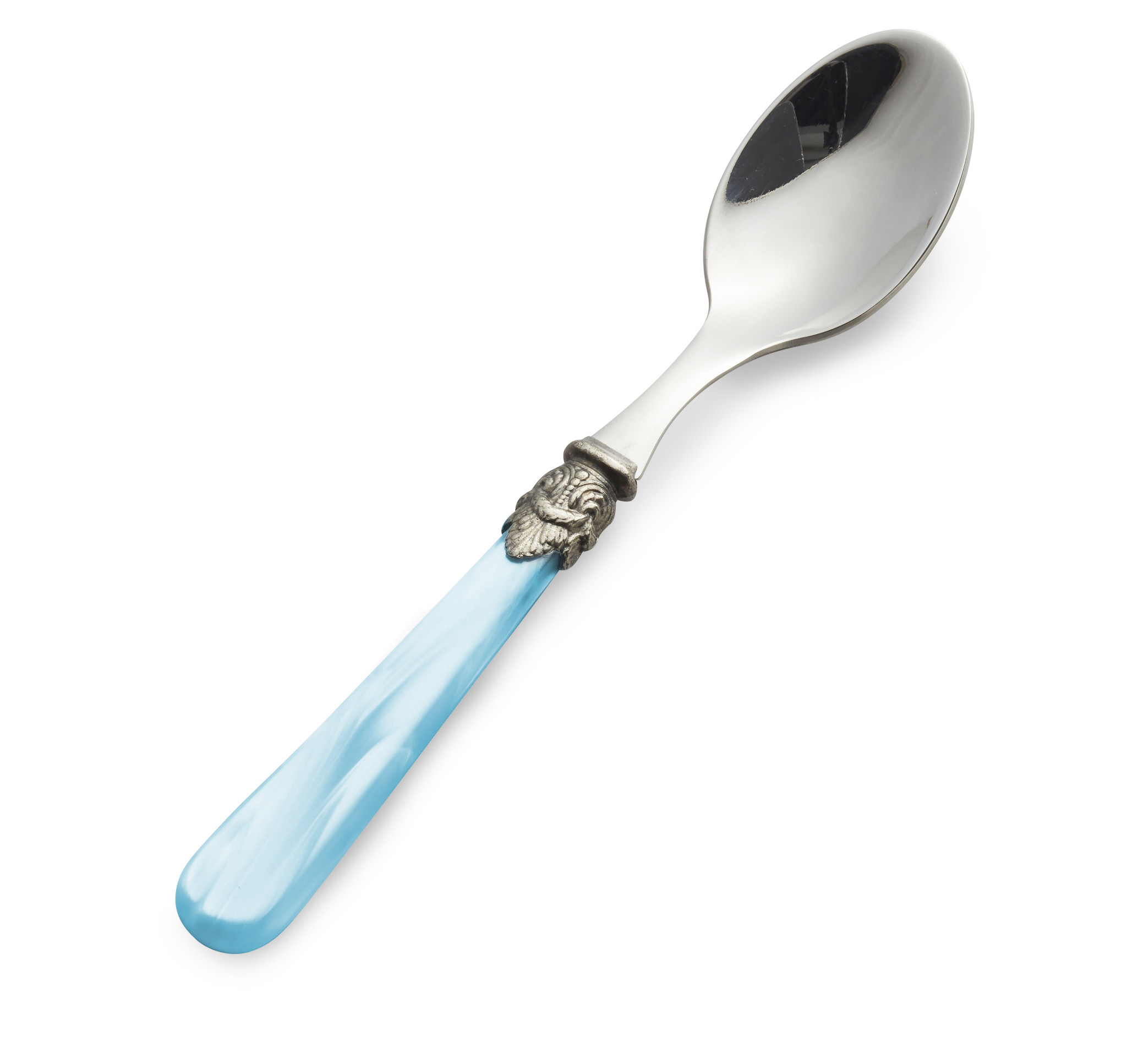 Teaspoon, with Light Blue Handle (mother-of-pearl sheen)