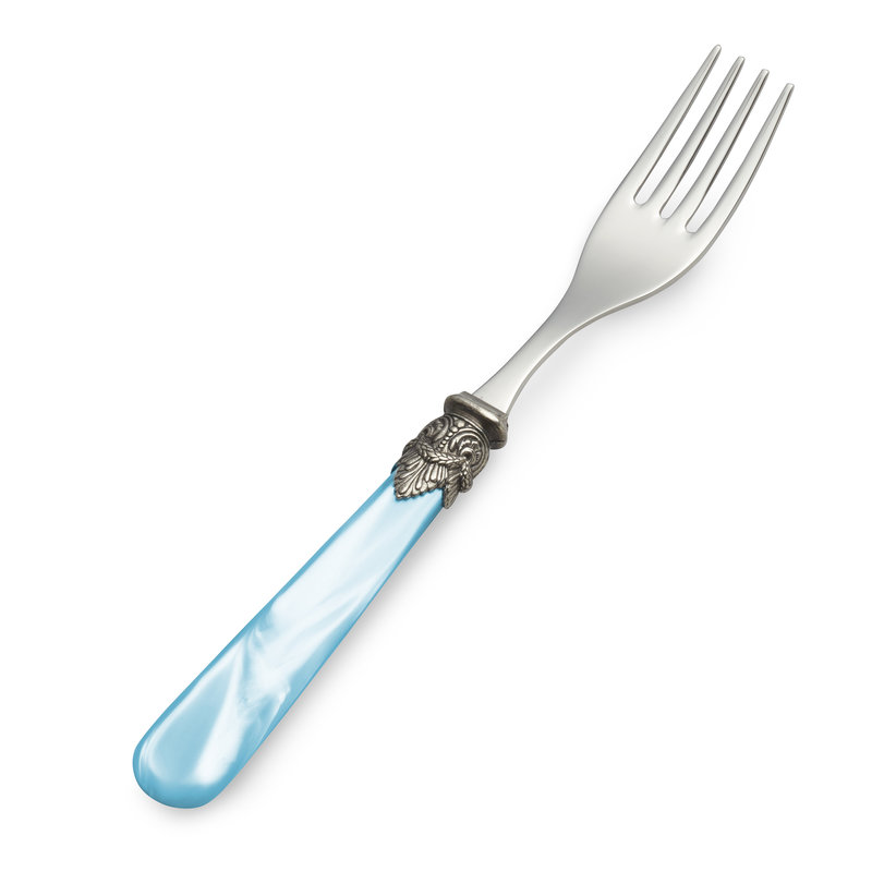 Fourchette de Petit-Déjeuner, Bleu Claro avec Nacrée
