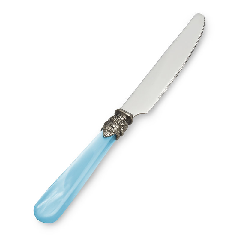 Frühstücksmesser, Hellblau mit Perlmutt
