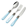 Breakfast Cutlery Set, Light Blue with Mother of Pearl, 3 pieces, 1 person