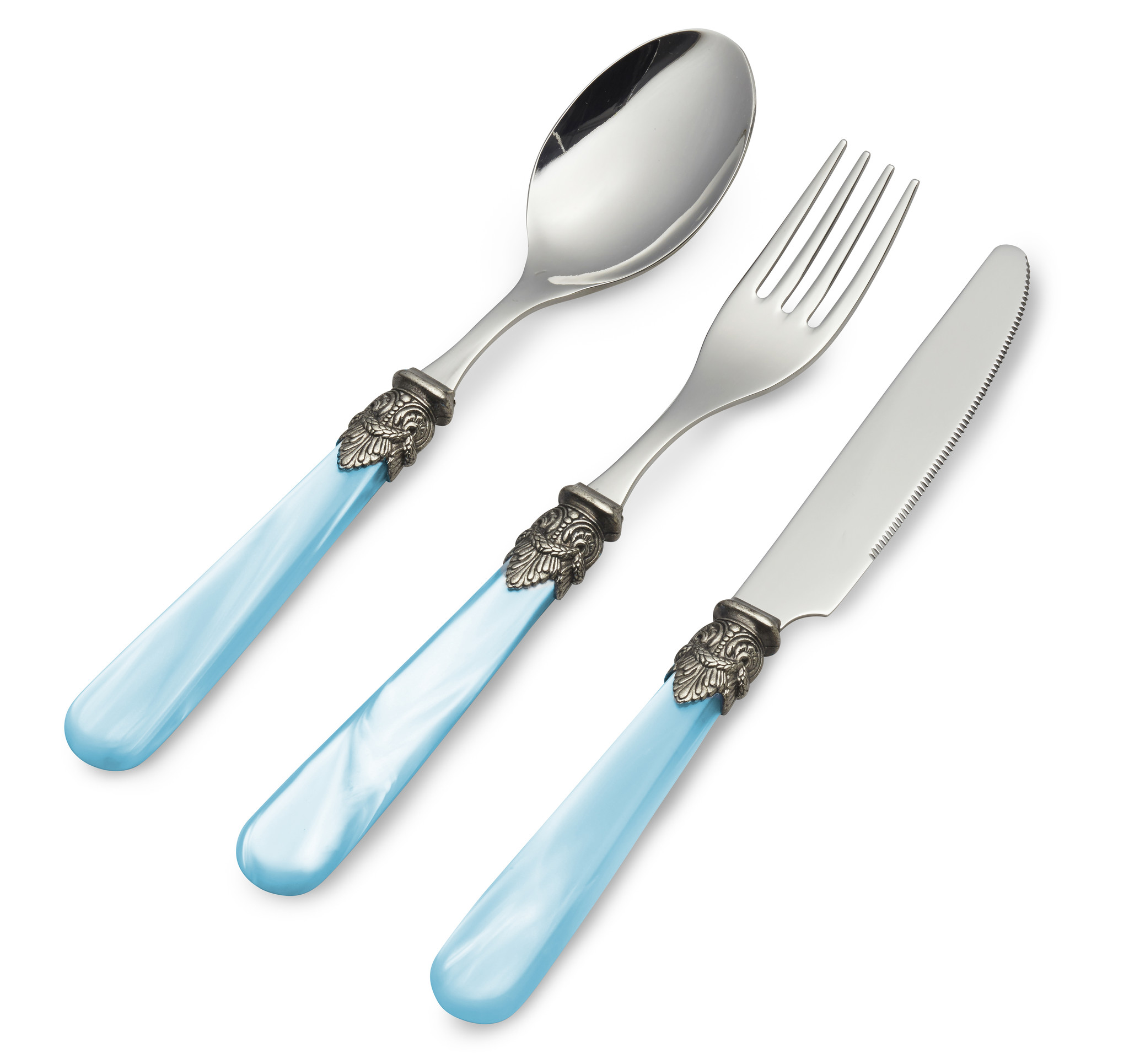 Service de Couverts, Bleu Clair (nacré), Petit-Déjeuner
