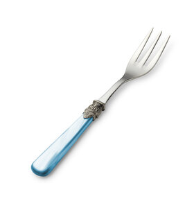 Serving fork, light blue (mother-of-pearl)