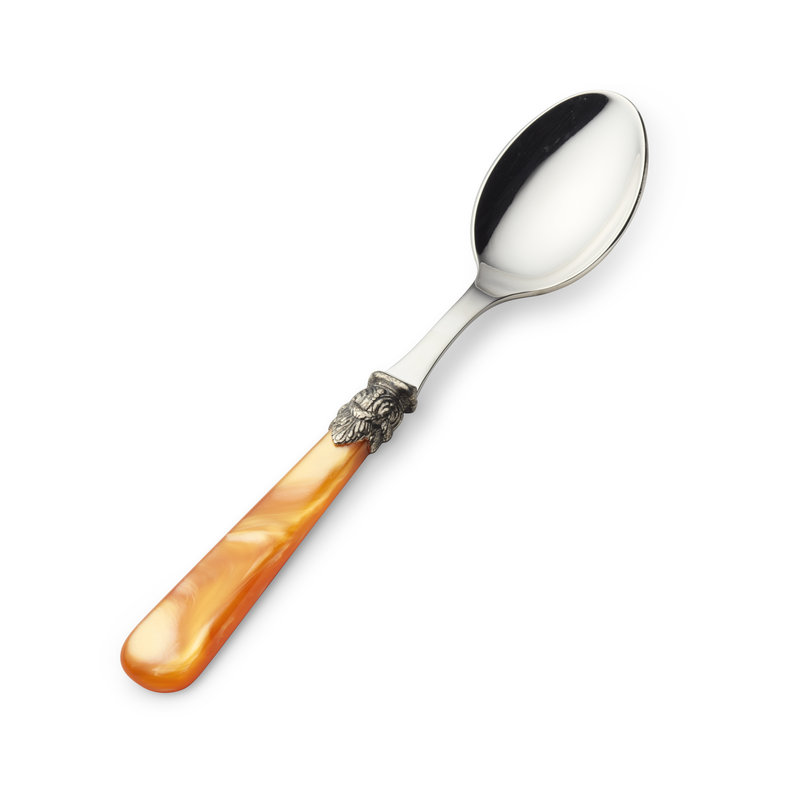 Sugar Spoon, Orange with Mother of Pearl