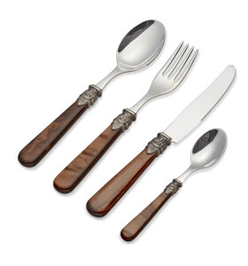 4-teiliges Tafelbesteckset, Braun (Perlmutt)
