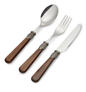 3-teiliges Frühstücksbesteckset, Braun (Perlmutt)