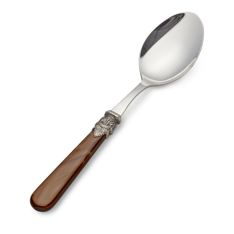 Servierlöffel, Braun mit Perlmutt