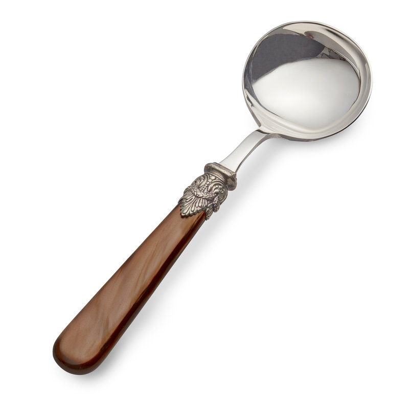 Sauce Ladle / Gravy Ladle, Brown with Mother of Pearl