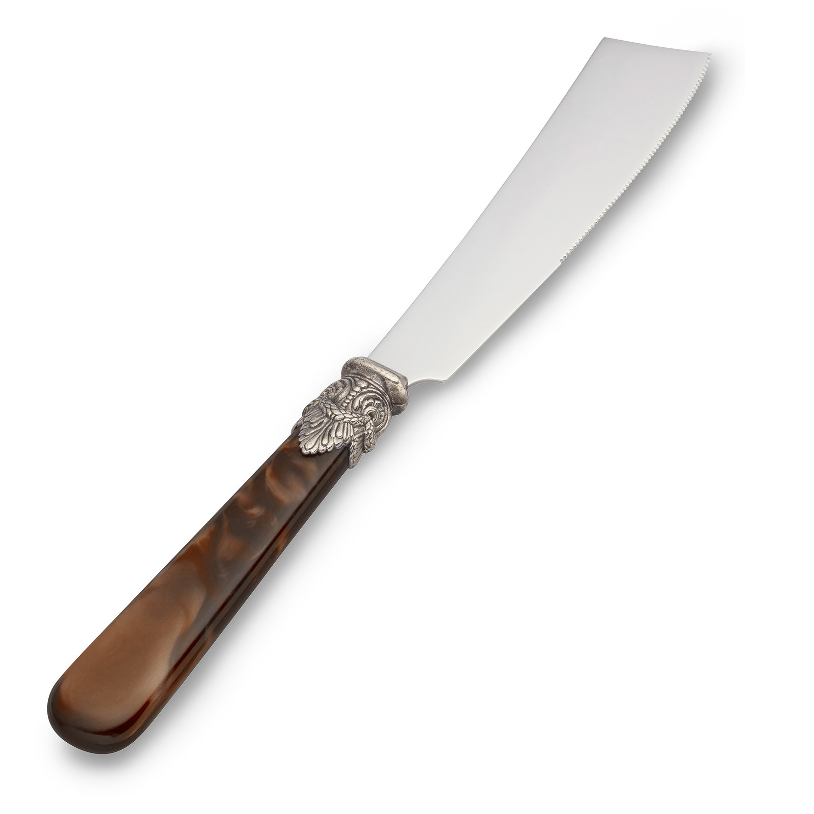 Small Cake Knife Brown with Mother of Pearl