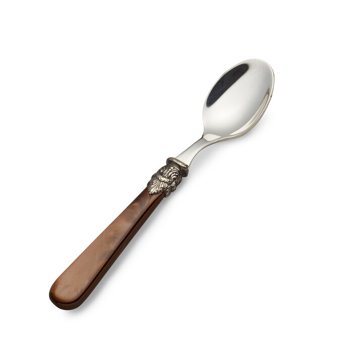 Teaspoon, small, with Brown handle (mother-of-pearl sheen)