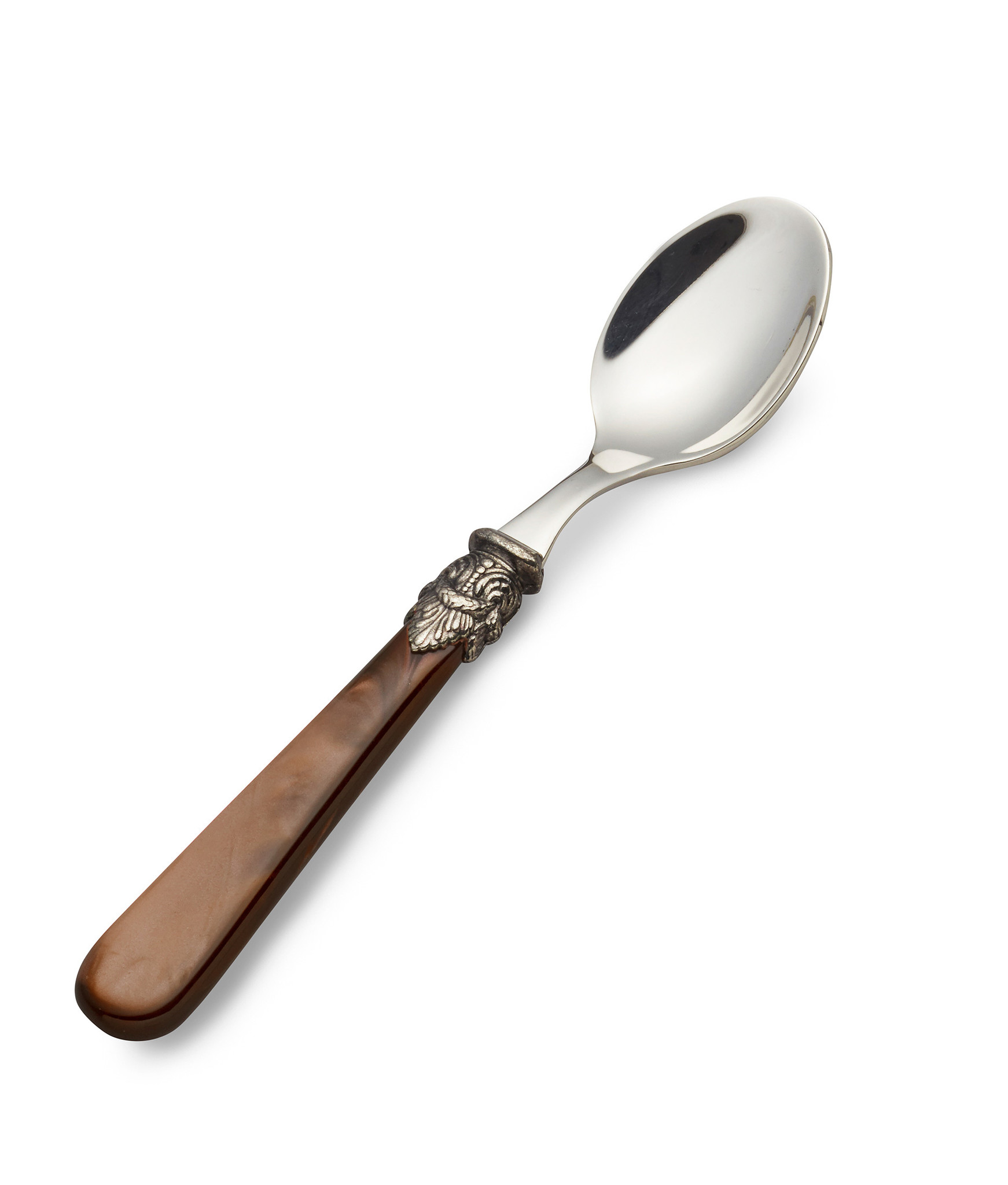 Teaspoon, small, with Brown handle (mother-of-pearl)