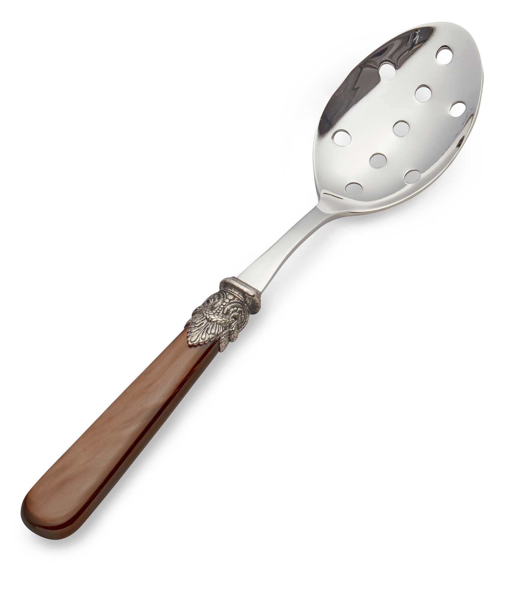 Slotted serving spoon, Brown (mother-of-pearl sheen)