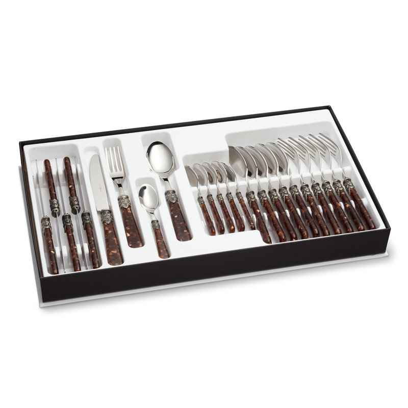 Cutlery Cassette, Turtle Brown, 24 parts, for 6 people