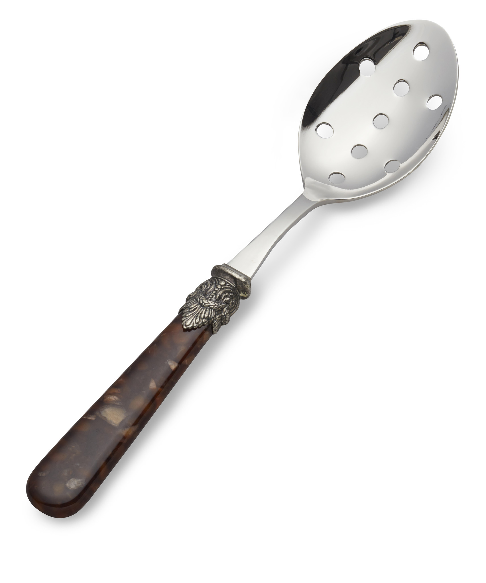 Slotted serving spoon, Brown (turtle motif)