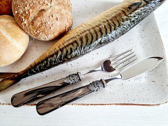OFFER: Fish cutlery Pink, Light blue and Brown OFFER: Fish cutlery Pink, Light blue and Brown