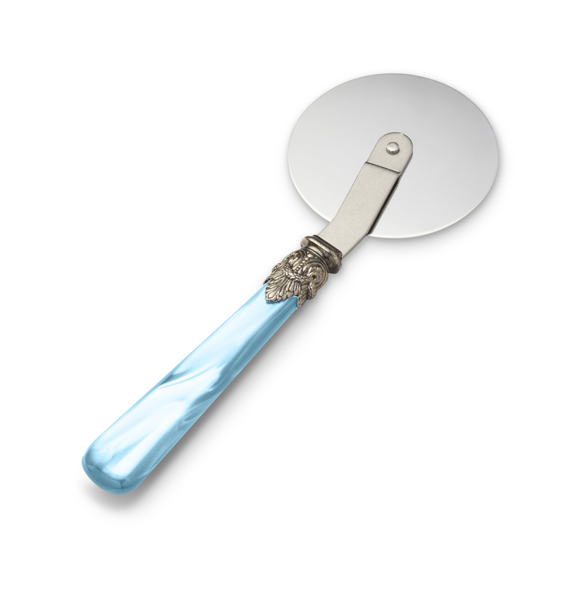 Pizza Cutter, with Light Blue handle (mother-of-pearl sheen)