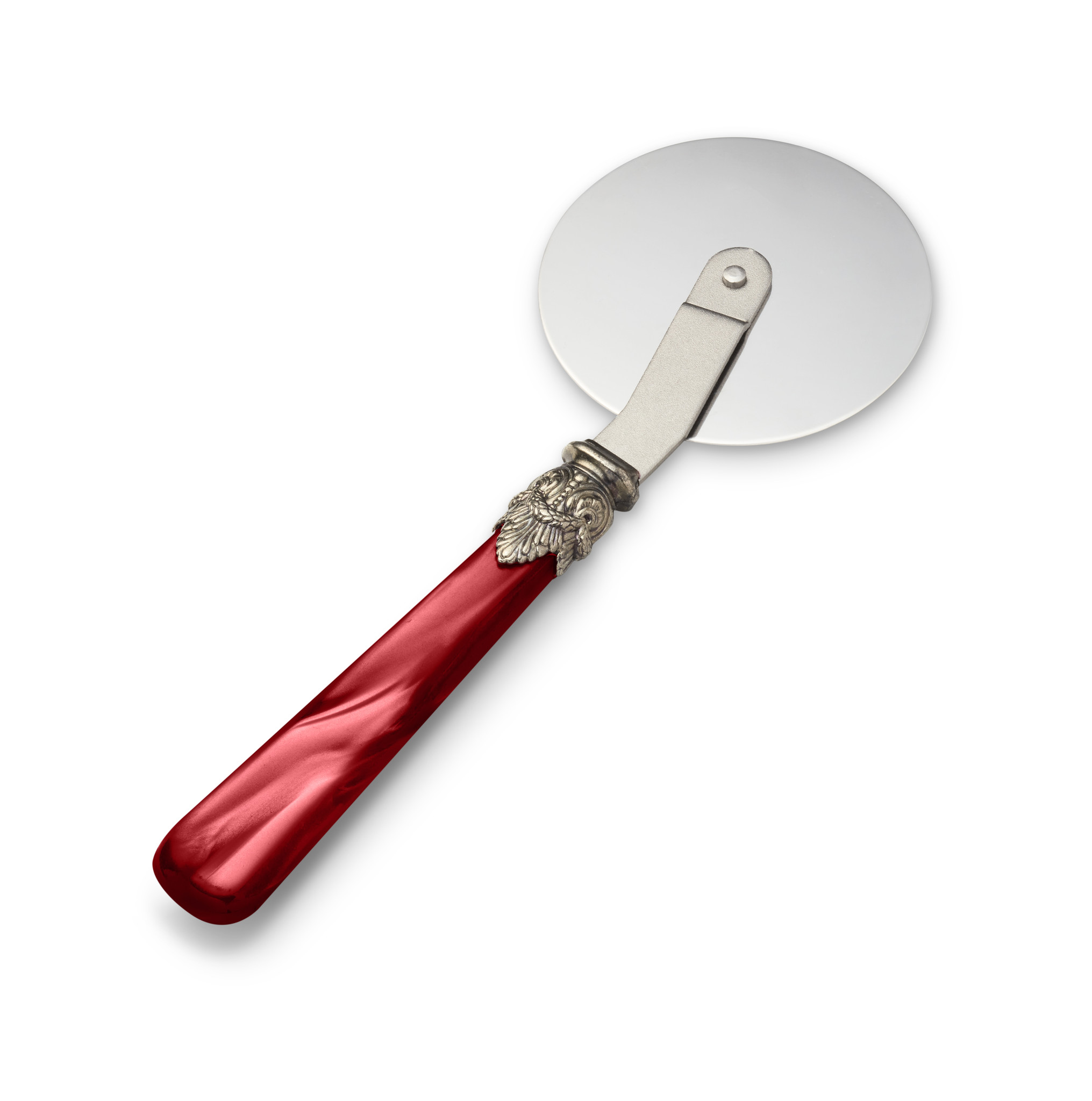 Pizza Cutter, with Red handle (mother-of-pearl)