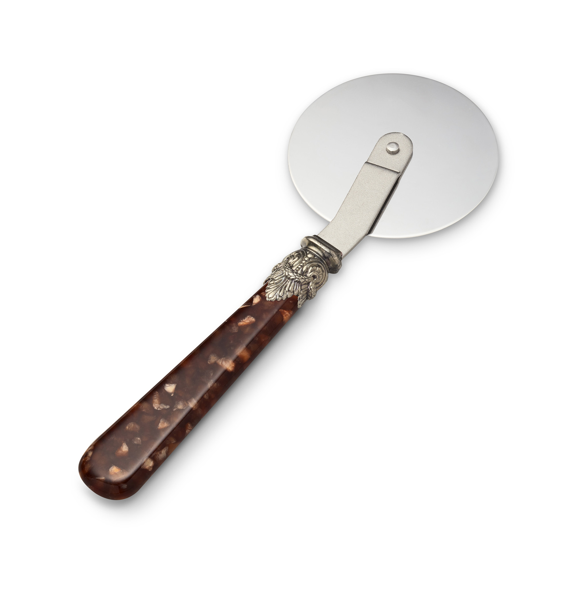 Coupe-Pizza, avec manche Marron (motif tortue)