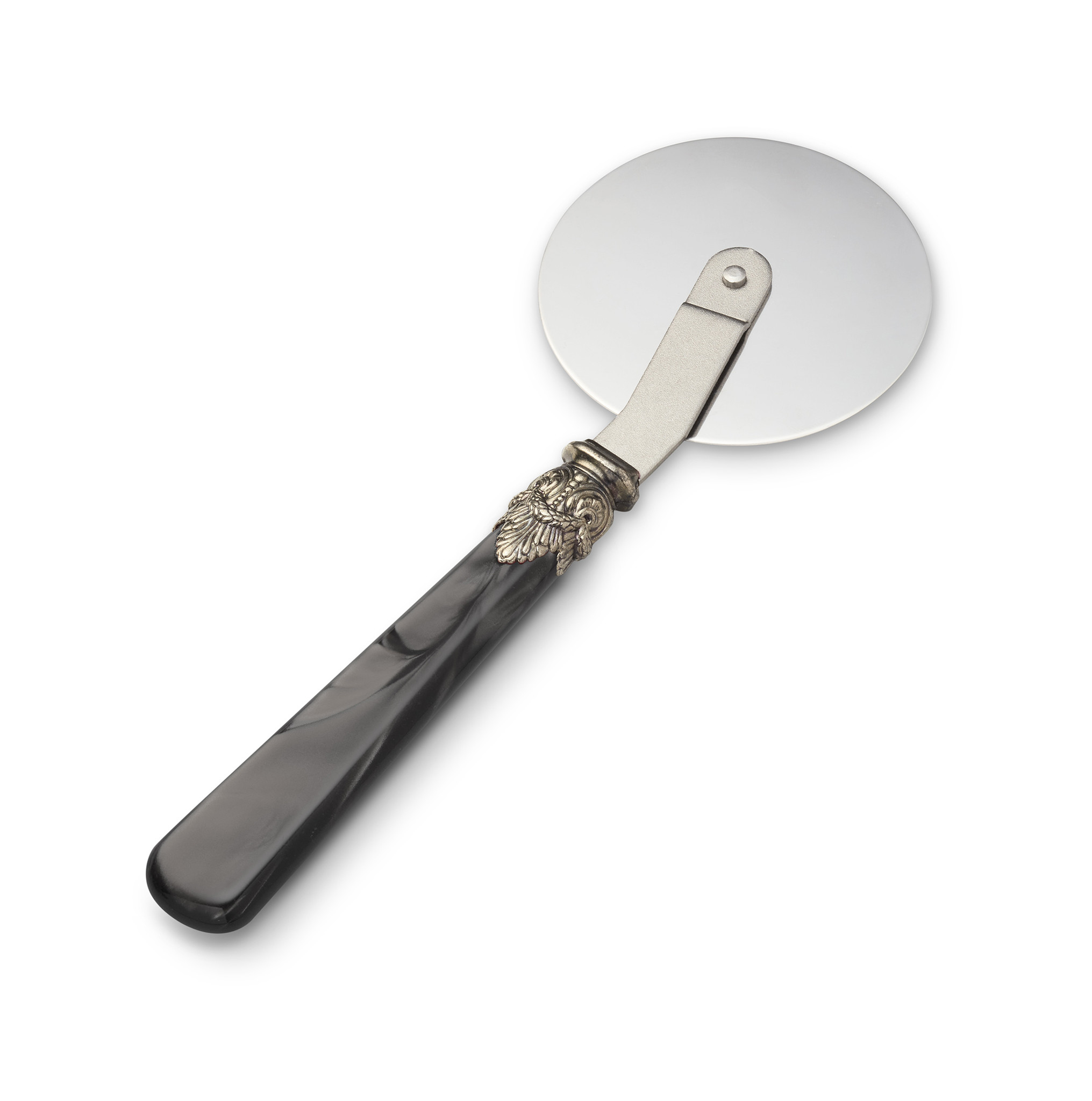 Pizza Cutter, with Black handle (mother-of-pearl sheen)