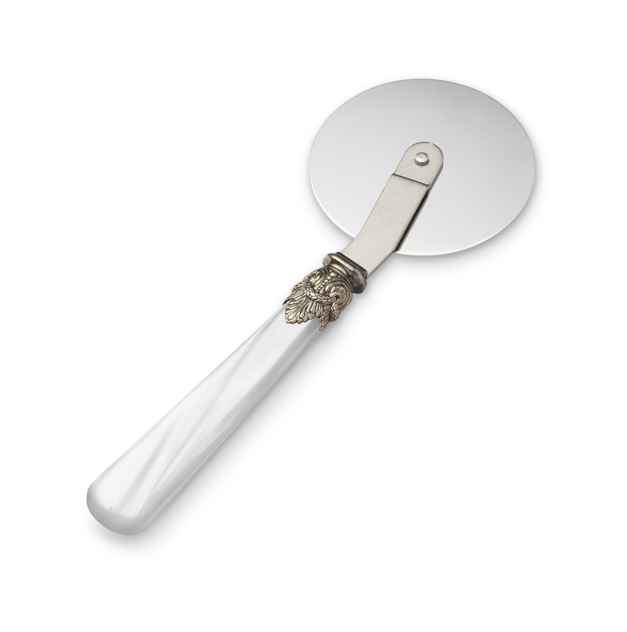 Pizzaschneider, mit Weißem griff (perlmuttglanz)