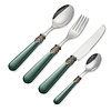 Dinner Cutlery Set, Green without Mother of Pearl, 4 pieces, 1 person