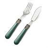 2-piece Fish Cutlery Set (fish knife, fish fork), Green without Mother of Pearl, 1 person