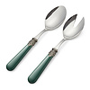 Salad cutlery set, 2-piece (salad spoon and salad fork),  Green without Mother of Pearl