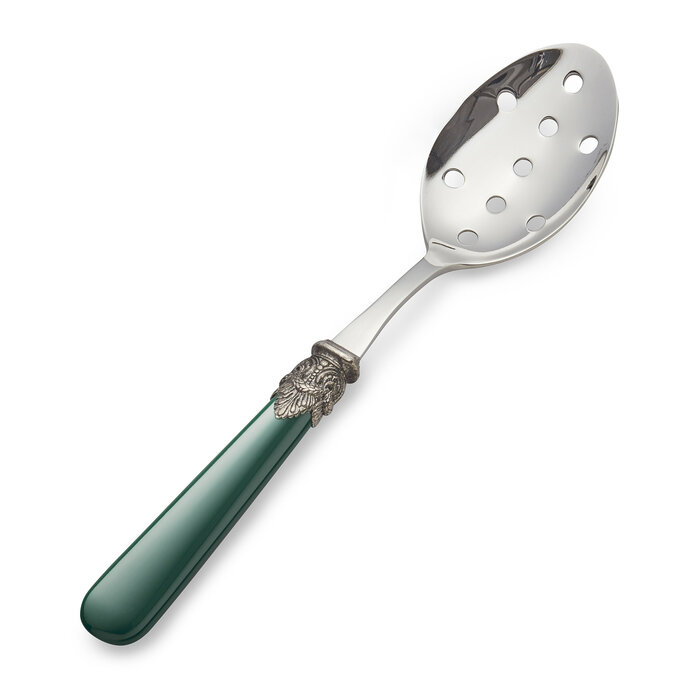 Slotted serving spoon, Green (matte)