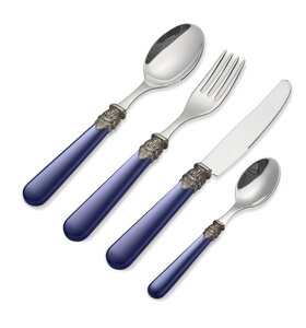 4-teiliges Tafelbesteckset, Blau (matt)